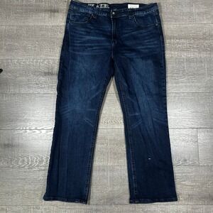 TK Axel Mens Slim Boot Jeans Dark Indigo Wash Stretch Denim 40x32